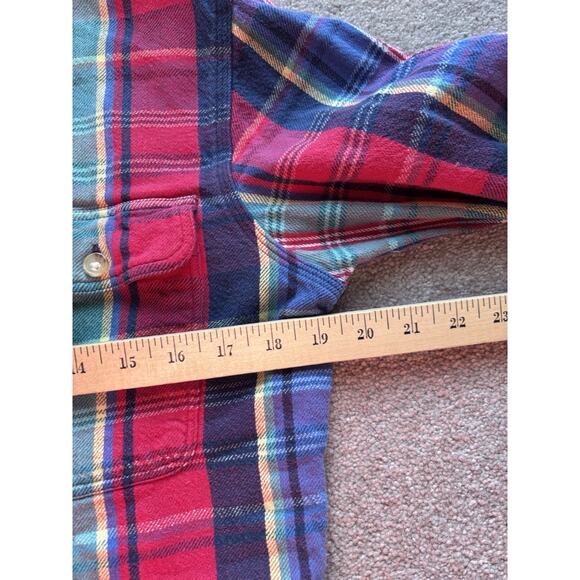 Polo Ralph Lauren Small Custom Fit Plaid Flannel Work Shirt Chunky - Picture 6 of 7